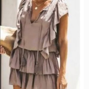 MUSTARDSEED Smock Waist Tiered Mini Dress